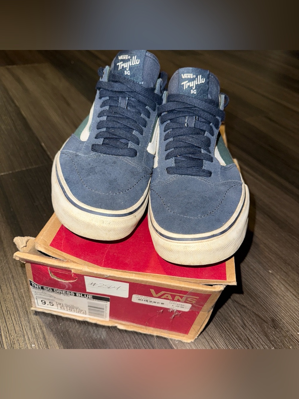 Vans Trujillo SG Suede Sneakers in Navy Blue & Green